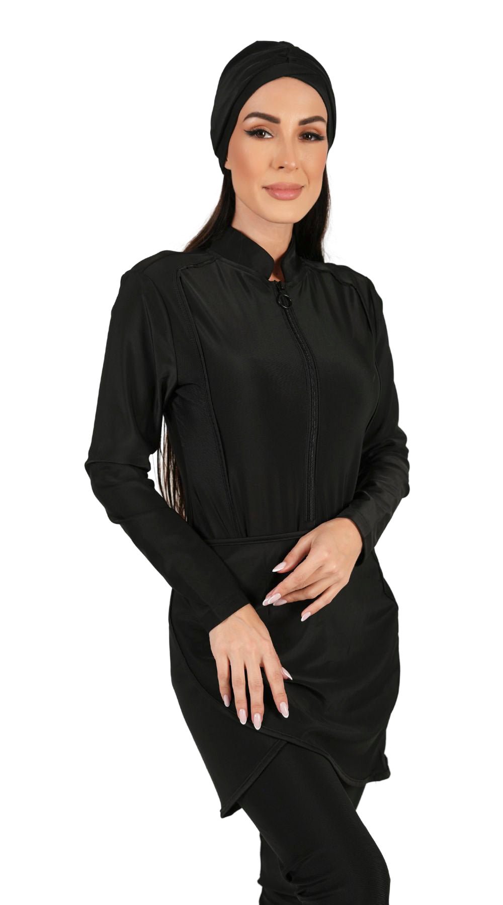 Essentials 4-Piece Full Coverage Plain Burkini Set (Black) - Bare Essentials
Modest Islamic Swimsuit