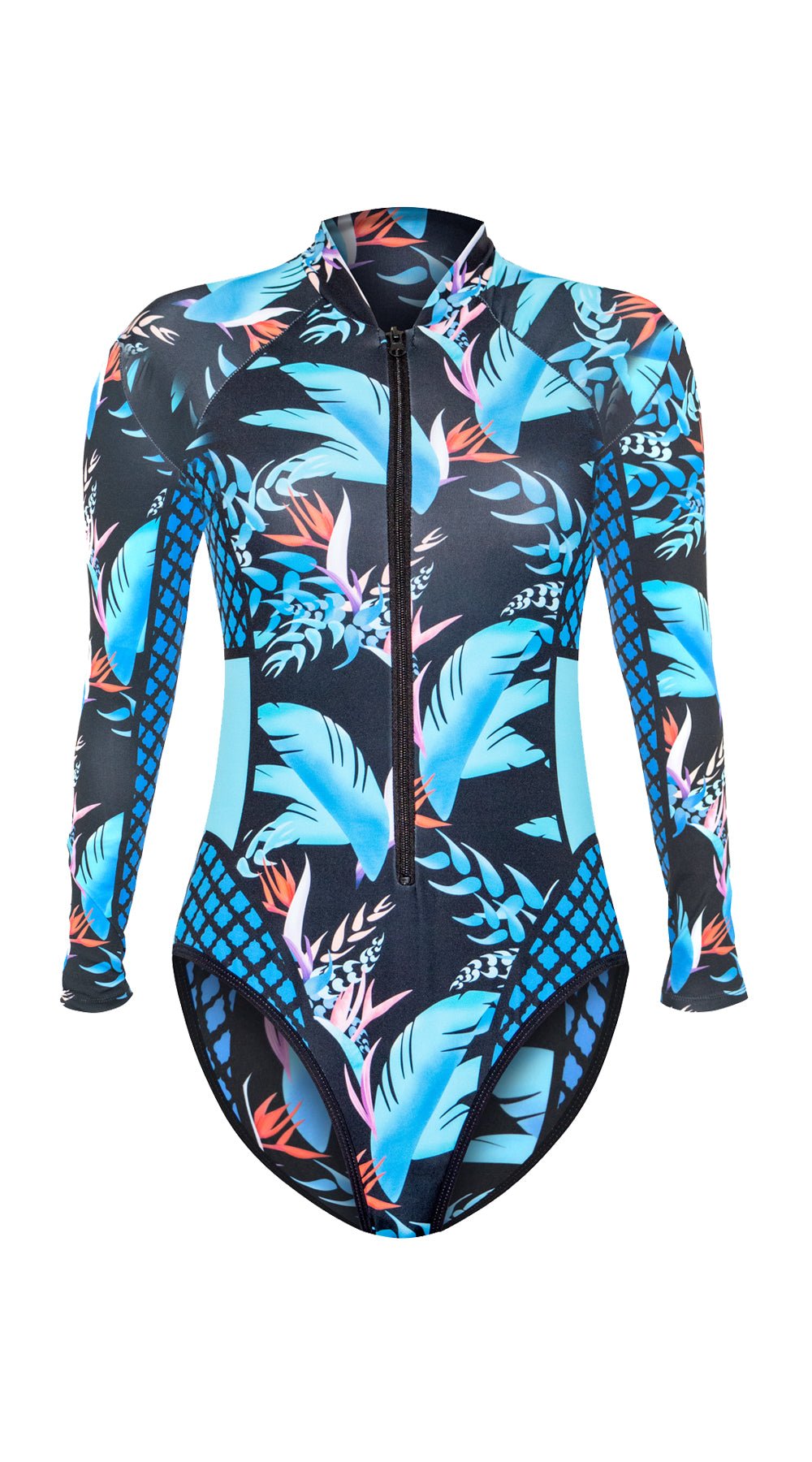 Essentials Blue Multiprint Long Sleeve Suit - Bare Essentials
One Piece Swimsuits