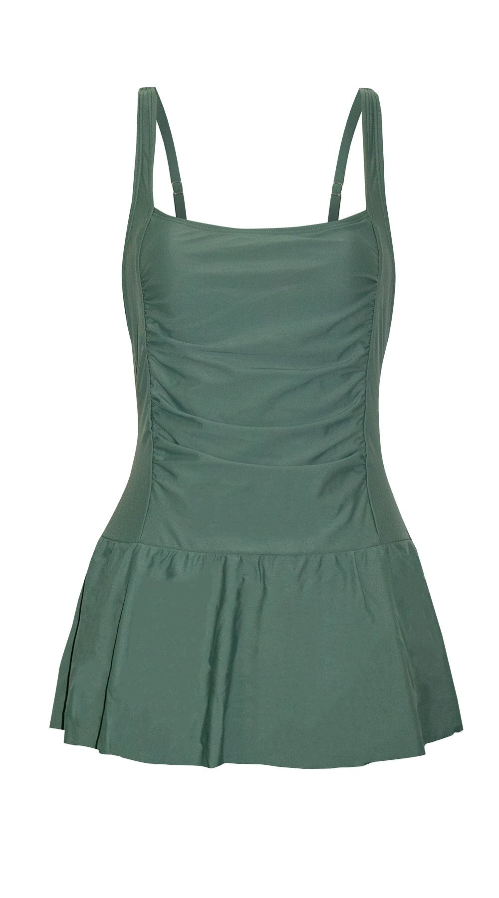 Essentials Ruched Swim Dress (Olive) - Bare Essentials
One Piece Skirt Swimsuits