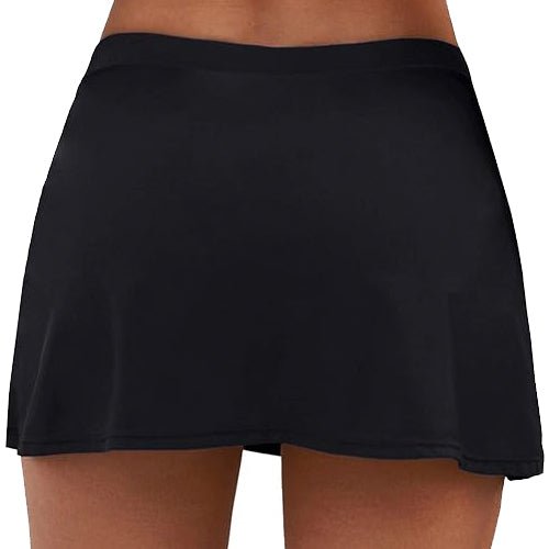 Essentials Tie Side Ruched Swim Skirt (Black) - Bare Essentials