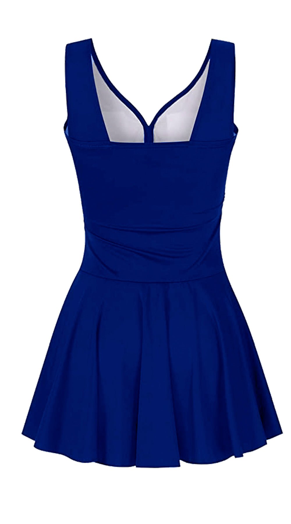 Essentials V Neck Swim Dress with Boy Shorts (Navy) - Bare Essentials