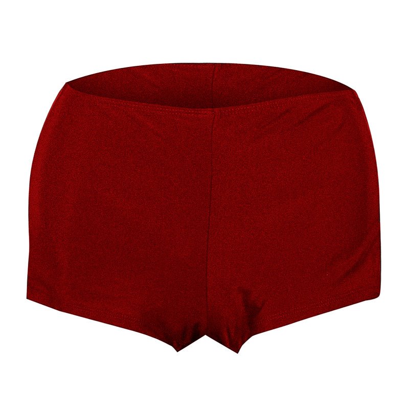 Essentials V Neck Swim Dress with Boy Shorts (Rust Red) - Bare Essentials