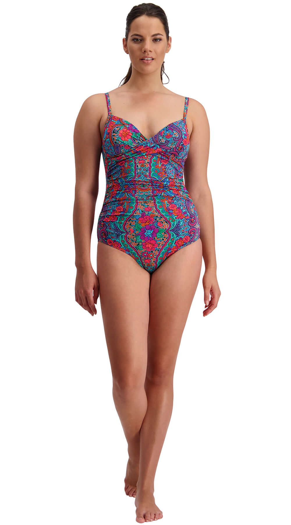 Fancy Palace Cross Front Suit (White) - Bare Essentials