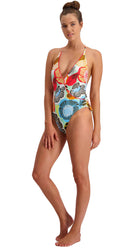 Full Bloom Cross Front Halter Suit - Bare Essentials