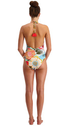 Full Bloom Cross Front Halter Suit - Bare Essentials