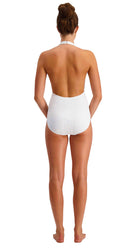 Gelato Deep V Halter Suit (Orange) - Bare Essentials
