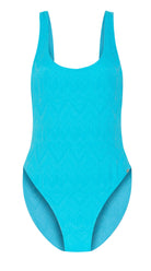 Gelato Scoop Neck Highleg Suit (Turquoise) - Bare Essentials