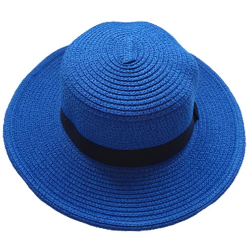 Ladies Adjustable Straw Hat (Blue) - Bare Essentials