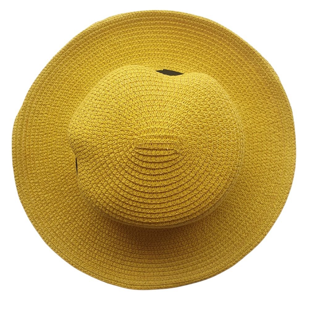 Ladies Adjustable Straw Hat (Yellow) - Bare Essentials