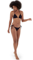 Noronha Textured Top & Tanga (Black) - Bare Essentials