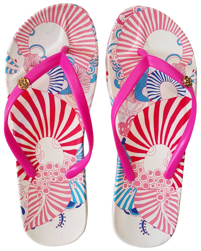 Pink Swirl Flip Flops - Bare Essentials