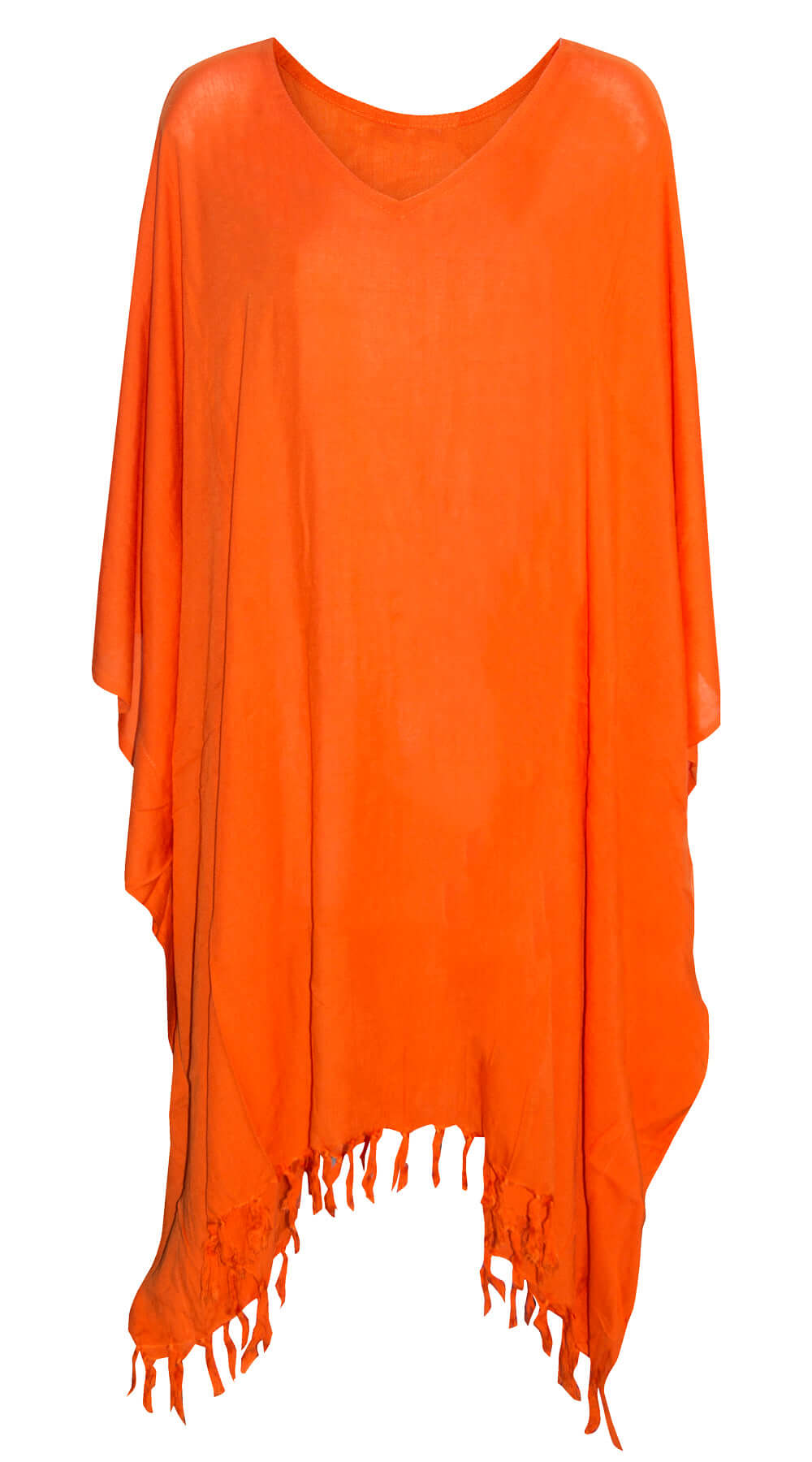 Plain V Neck Cover Up (Orange) - Bare Essentials