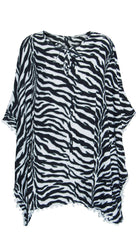 Pom Pom Tunic 'Zebra' (Black) - Bare Essentials