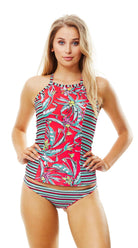 Retro Surf High Neck Tankini & Reversible Hipster Pant - Bare Essentials