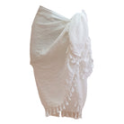 Short Tassel Trim Sarong (white) - Bare Essentials