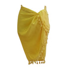 Short Tassel Trim Sarong (Yellow) - Bare Essentials