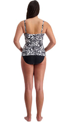 Silhouette U/W Wrap Tankini (C/D, DD/E cup) & Contours Ruched Front Pant - Fuchsia - Bare Essentials