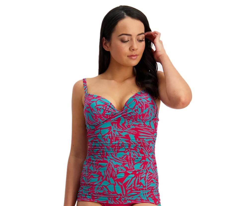 Silhouette Wrap U/W Tankini (D, DD, E & F cup) & Contours Ruched Front Pant - Bare Essentials