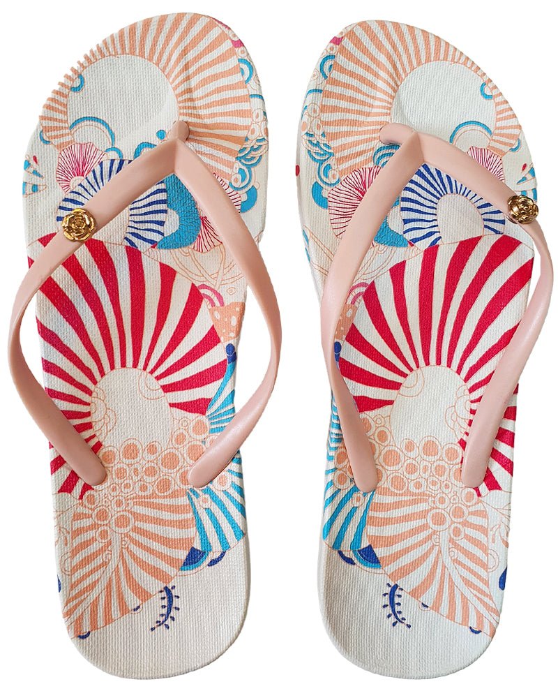Soft Pink Swirl Flip Flops - Bare Essentials