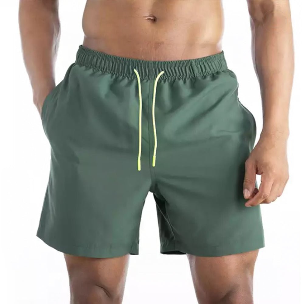 SOLD OUT - Beau Men's Drawstring Board Shorts (Green) - Bare Essentials