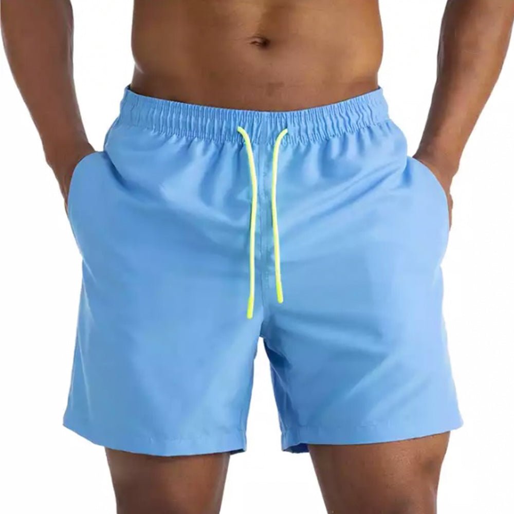 SOLD OUT - Beau Men's Drawstring Board Shorts (Sky Blue) - Bare Essentials