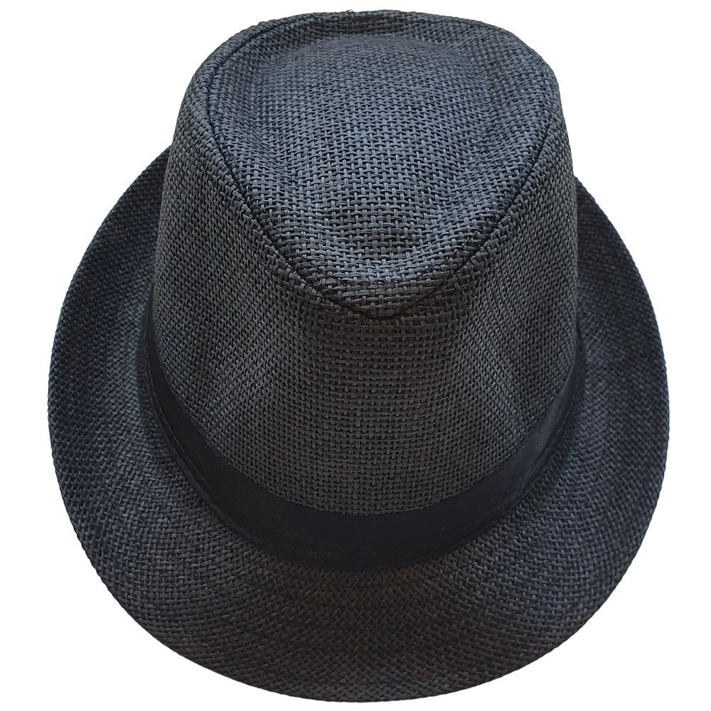 SOLD OUT - Fedora Style Straw Hat (Black) - Bare Essentials