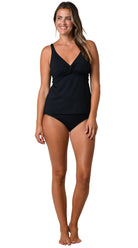 Solids D Vour Tankini & Fold Over Hipster Pant (Black) - Bare Essentials