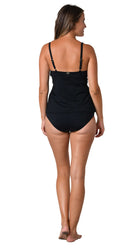 Solids D Vour Tankini & Fold Over Hipster Pant (Black) - Bare Essentials