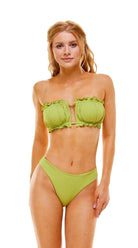 Tegan Luxe Ribbed Bikini Set (Lime) - Bare Essentials