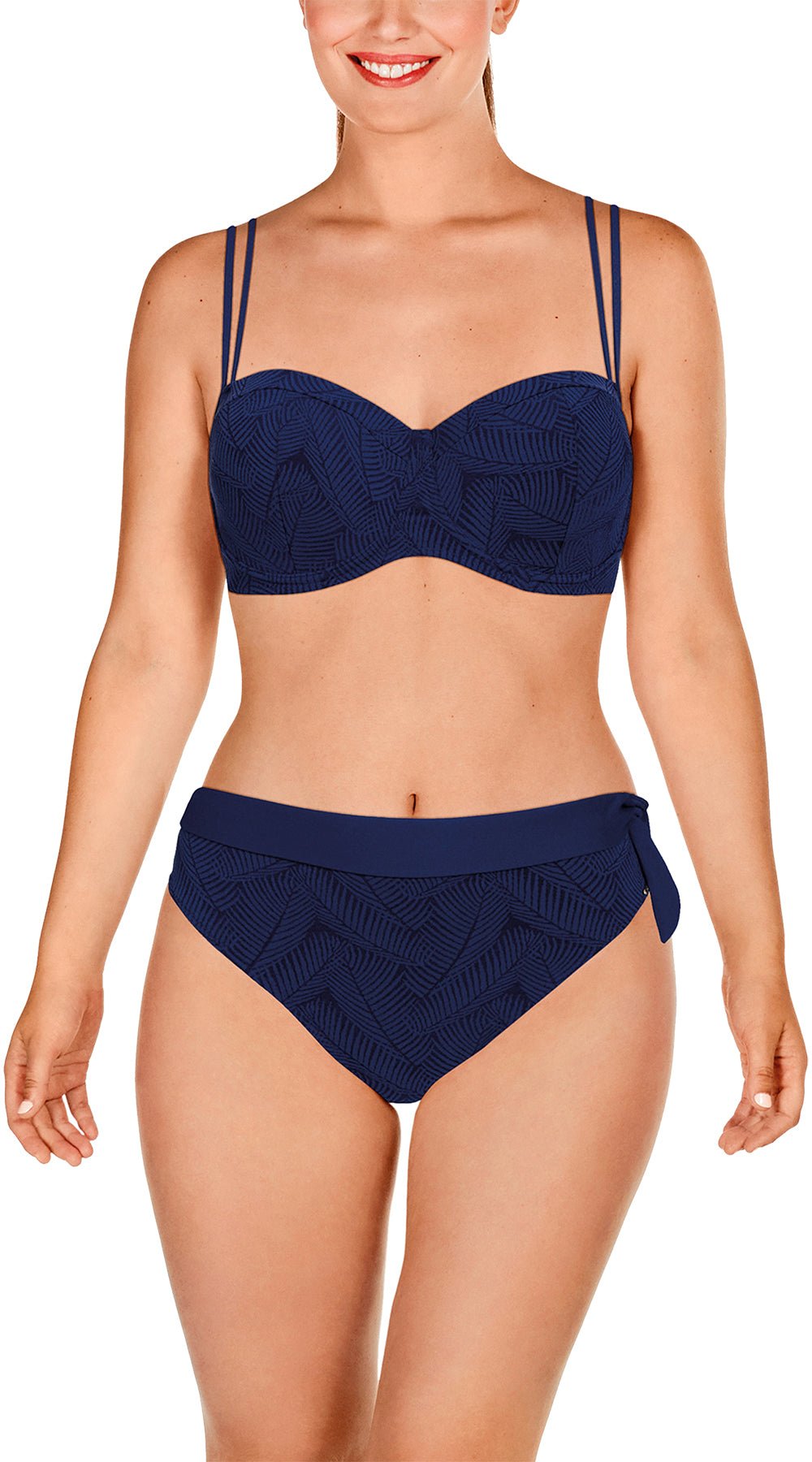 Textured D Cup Underwired Top & High Waist Fold over bottoms - Bare Essentials