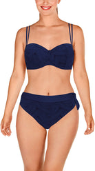 Textured D Cup Underwired Top & High Waist Fold over bottoms - Bare Essentials