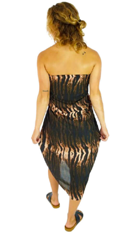 Wildcat Printed Sarong (Brown) - Bare Essentials