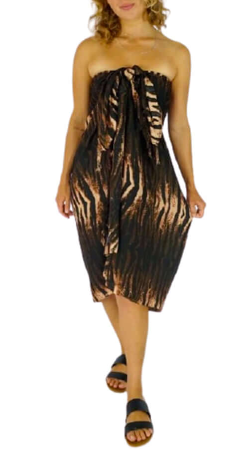Wildcat Printed Sarong (Brown) - Bare Essentials